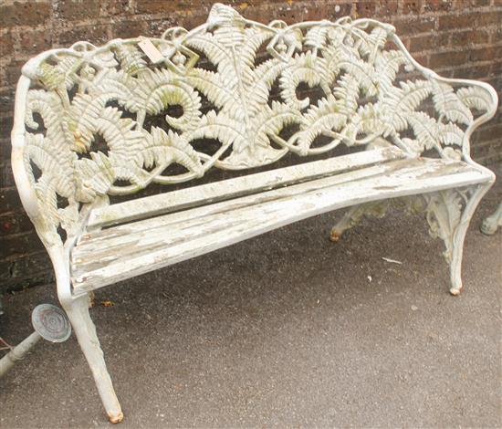 Victorian cast iron fern pattern garden bench